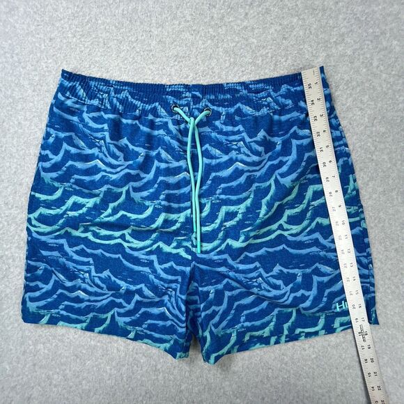 Huk Waves Volley 5.5 Board Shorts Mens Sz XL Blue Lined Drawstring Swim Trunks - Picture 4 of 13